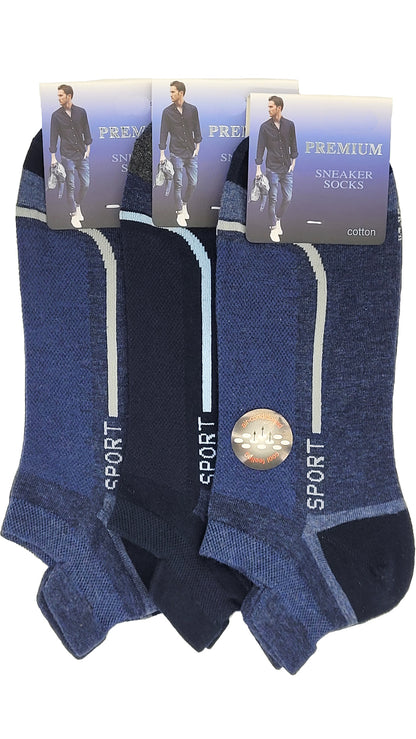 Chaussettes montantes pour hommes avec languette de talon pour baskets, 3 paires (16412)