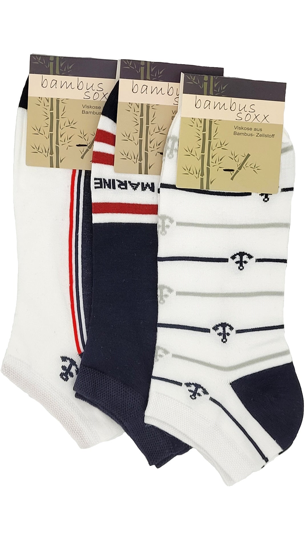 Lot de 3 paires de chaussettes de sport pour homme en bambou Maritime (16432)