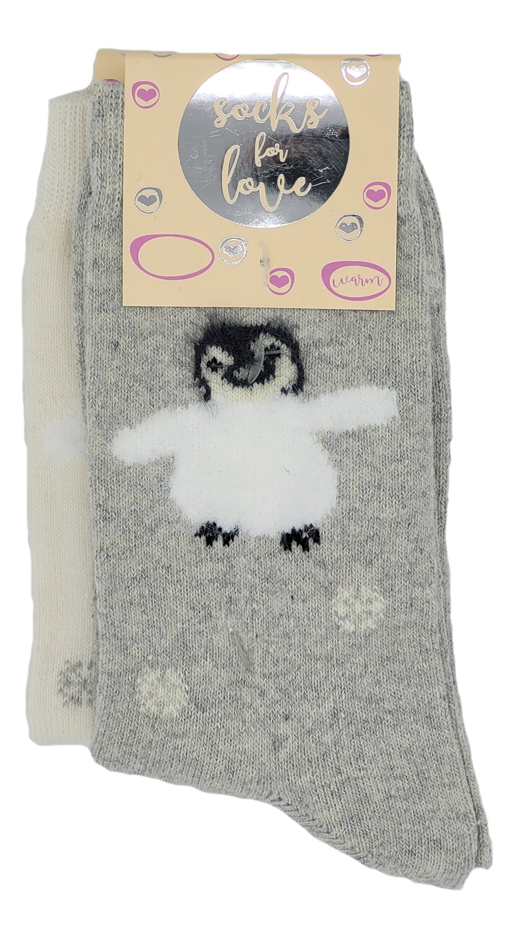 Dames wollen sokken pinguïn alpaca 2 paar maat 39-42 (37724)