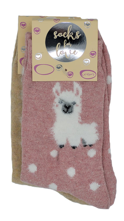 Dames wollen sokken pinguïn alpaca 2 paar maat 39-42 (37724)