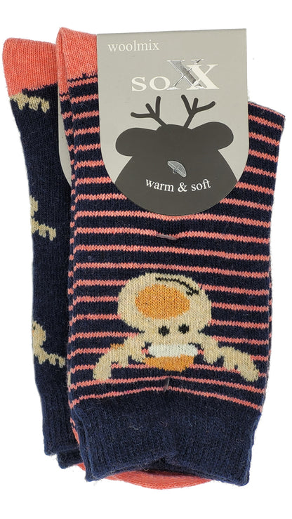 Chaussettes en laine pour femmes, élan, 2 paires (37726)