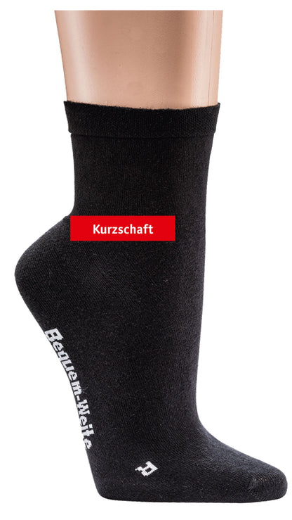 Chaussettes de Santé Tige Courte EXTRA LARGE Wellness Noir 2 Paires jusqu'à la Taille 54 (2155)