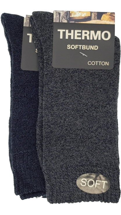 Chaussettes Thermo Soft avec ceinture souple, 2 paires (23402,38413)