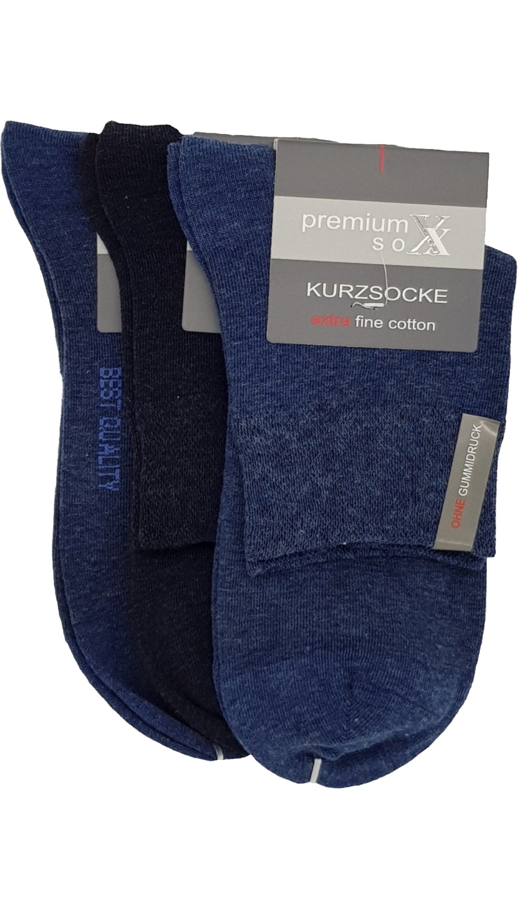 Chaussettes courtes pour hommes "Premium" sans impression en caoutchouc 3 paires (26541)