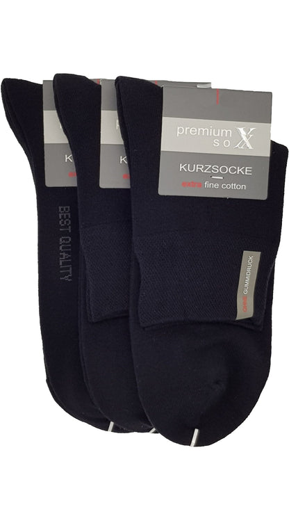 Chaussettes courtes pour hommes "Premium" sans impression en caoutchouc 3 paires (26541)