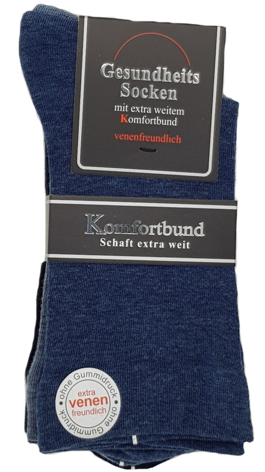 Chaussettes de santé pour hommes entonnoir EXTRA doux pour les veines 3 paires jusqu'à la taille 50 (26900)