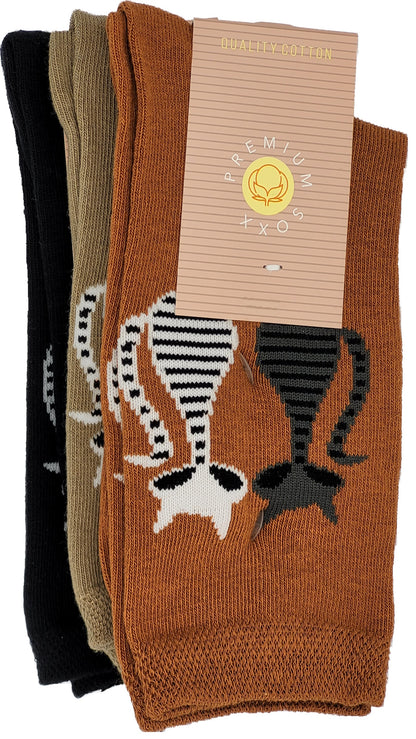 Damessokken Comfort Cuff Cats 3 paar (34944)