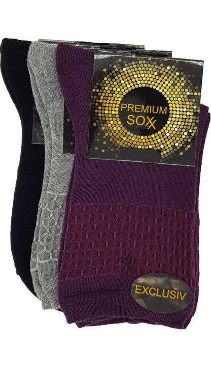 Chaussettes pour femmes en tricot à motifs dans la tige 3 paires (34369)