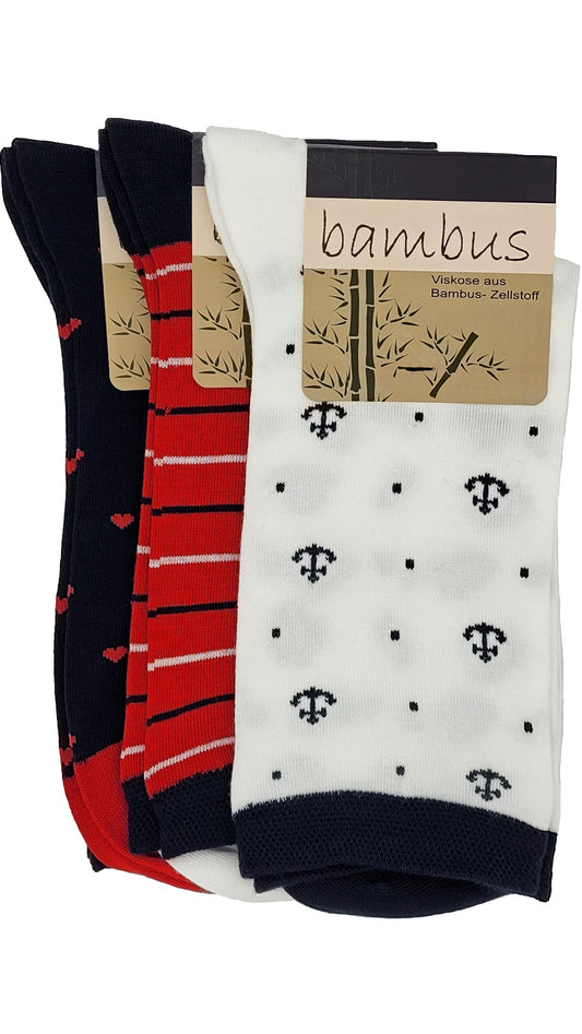 Chaussettes pour femmes en bambou maritime 3 paires (34745)