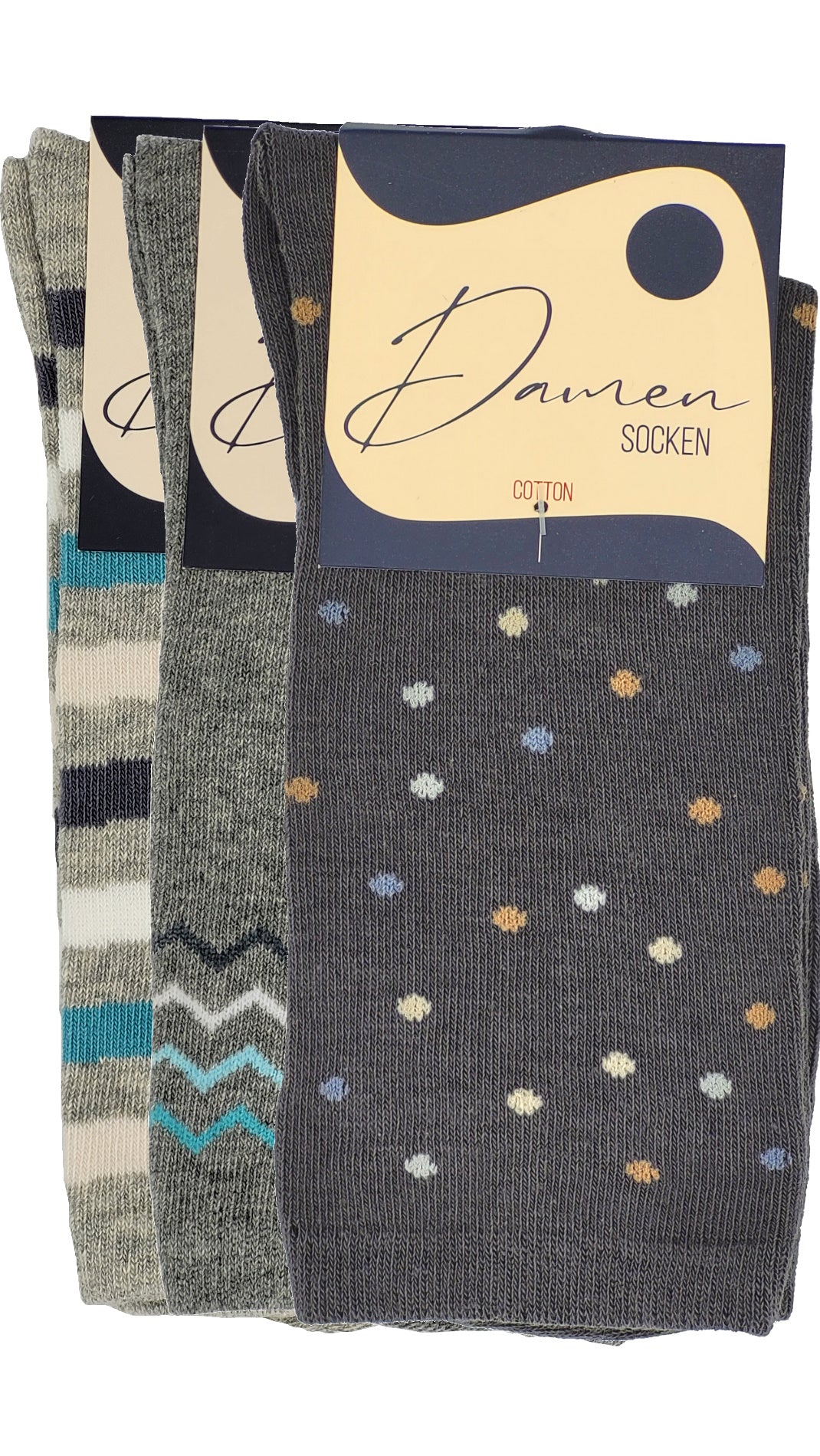 Damen Socken ,,Federn'' 3 Paar (34950)