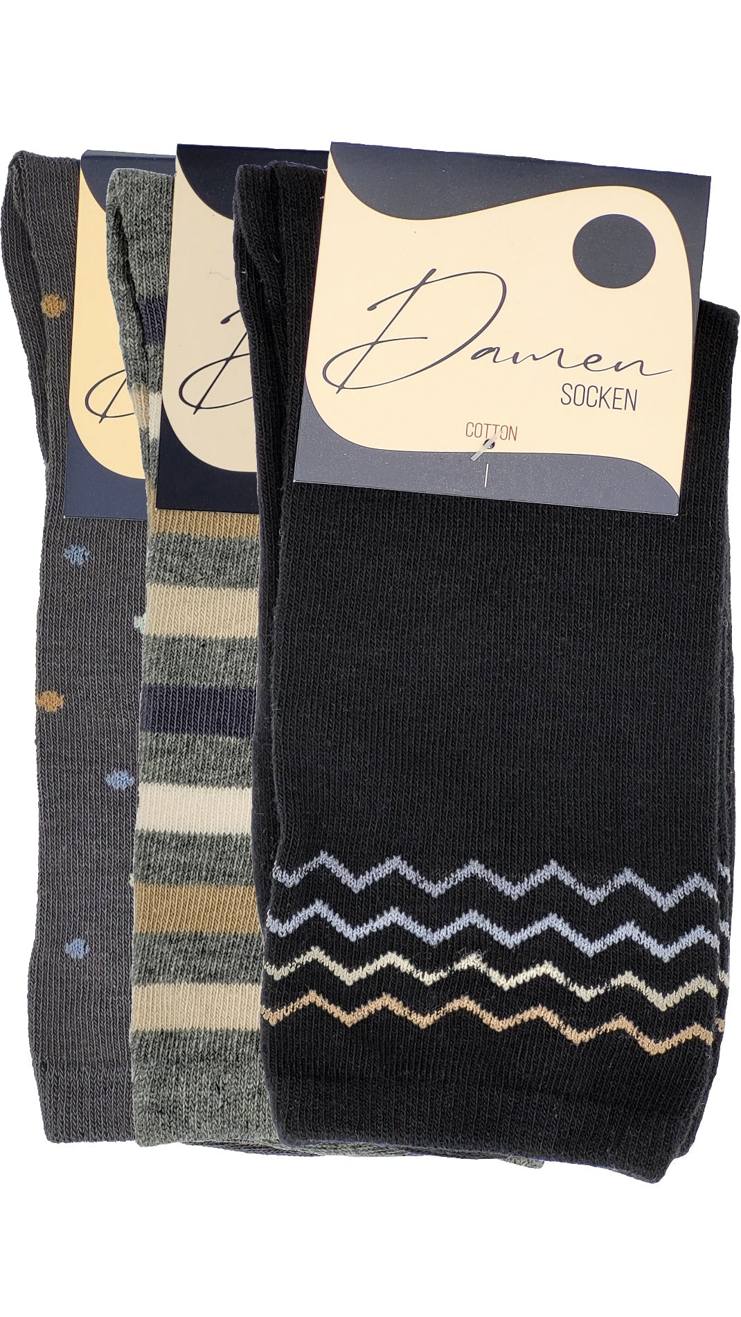 Damen Socken ,,Federn'' 3 Paar (34950)