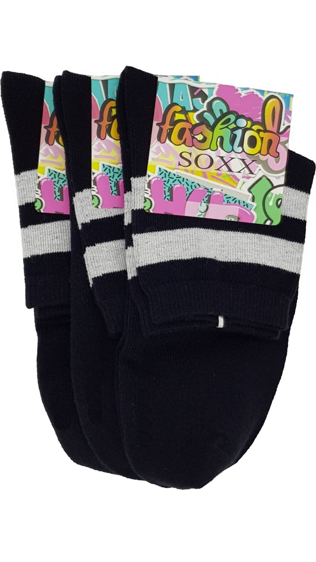 Lot de 3 paires de chaussettes courtes tendance pour femmes (34995)