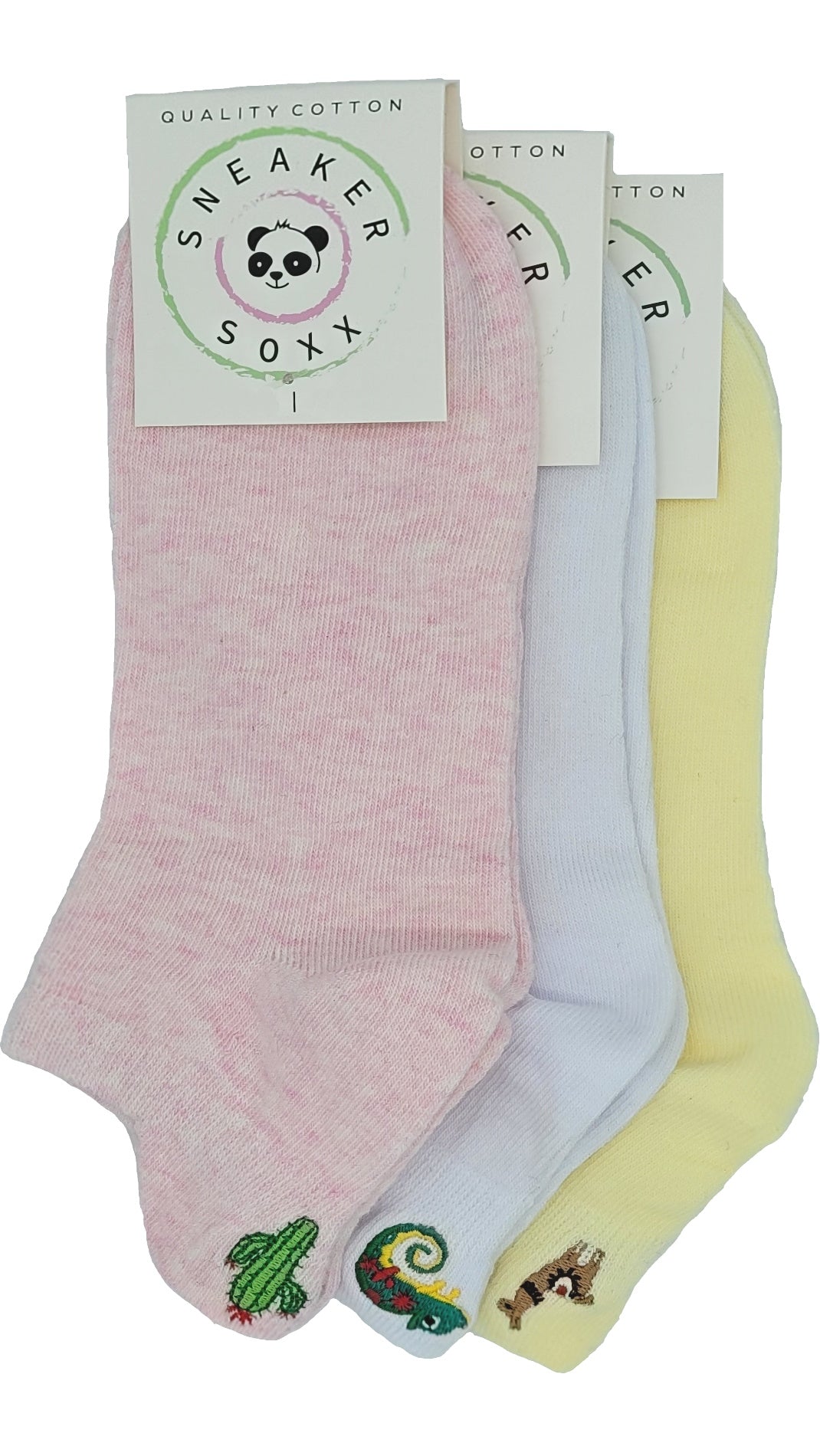 Damen Sneaker Socken Hackenlasche Stickerei 3 Paar (36361)