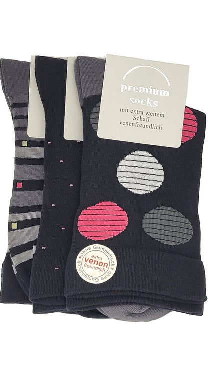 Chaussettes de santé pour femmes avec manchette extra large entonnoir 3 paires (39539)