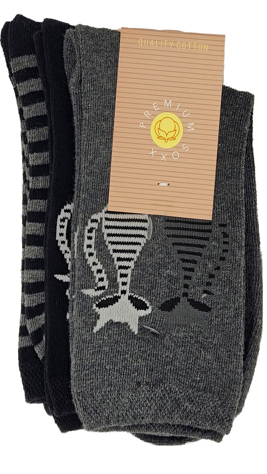 Chaussettes pour femmes Comfort Cuff Cats 3 paires (34944)