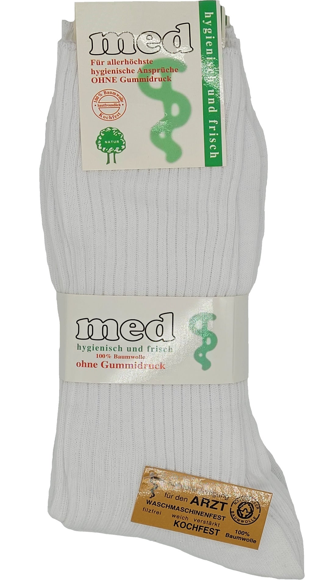 Chaussettes médecin et infirmière 100% coton 5 paires taille 47-50 (6135)