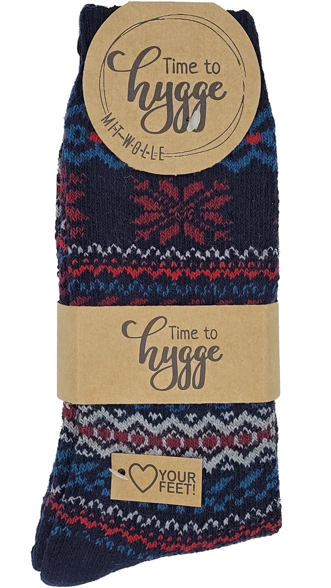 Chaussettes Hygge en laine pour ados, femmes et hommes 2 paires (6536)