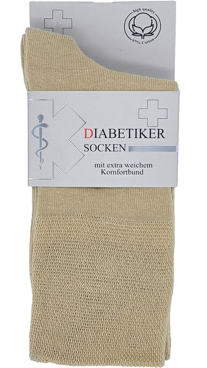 Diabetessokken EXTRA brede tailleband 97% katoen 3 paar tot maat 54