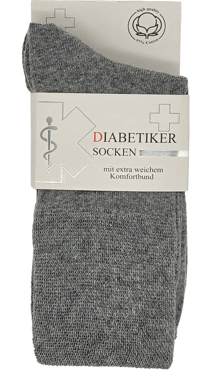 Diabetessokken EXTRA brede tailleband 97% katoen 3 paar tot maat 54