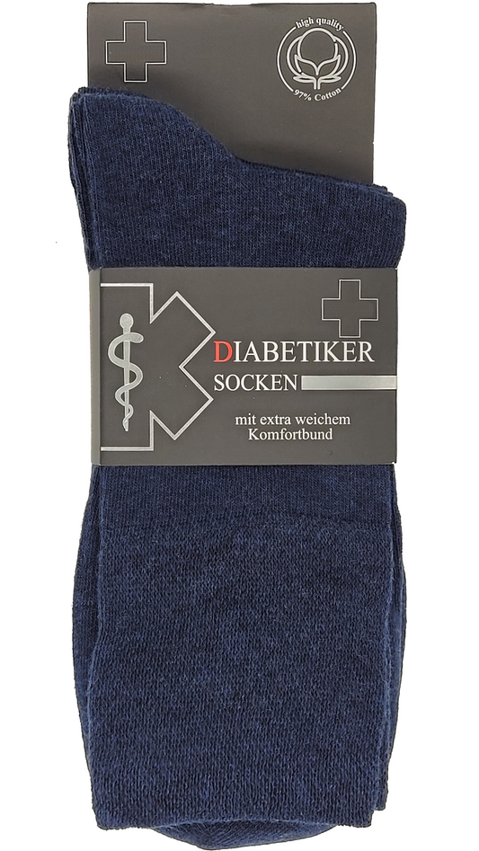 Diabetikersocken EXTRA breites Bund 97% Baumwolle 3 Paar bis Größe 54