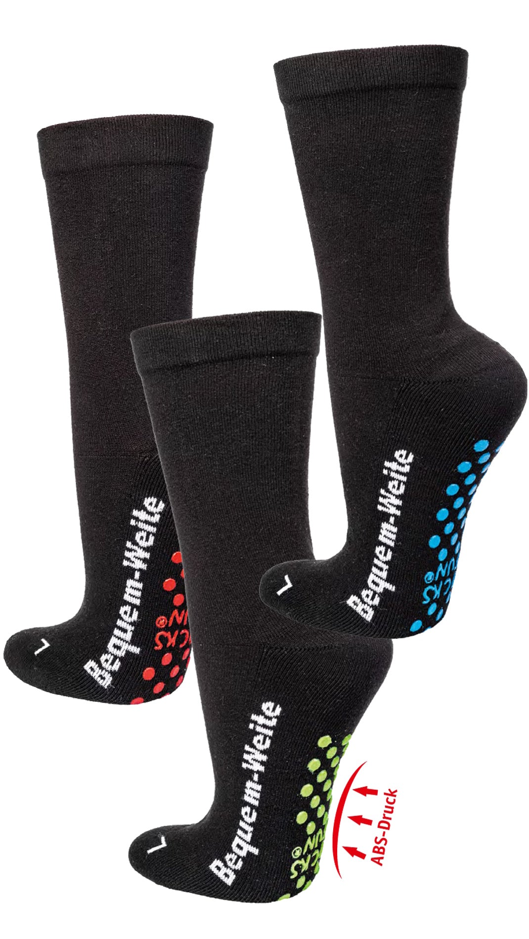 Chaussettes de santé semelles en éponge ABS EXTRA LARGES Wellness Noir 2 paires jusqu'à la taille 50 (2261)