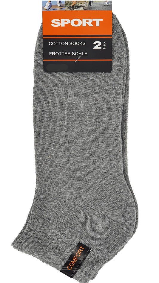 Chaussettes de sport et fonctionnelles XXL oversize 47-50 tige courte semelle éponge unie 2 paires (16223-16227-16231)