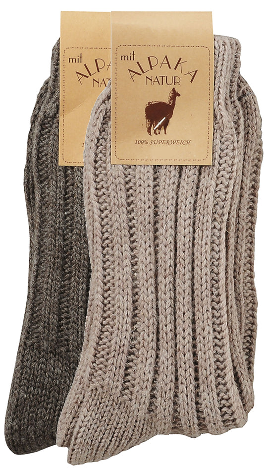 XXL Plus Maten 47-50 Alpaca Wollen Sokken 2 Paar (6520)