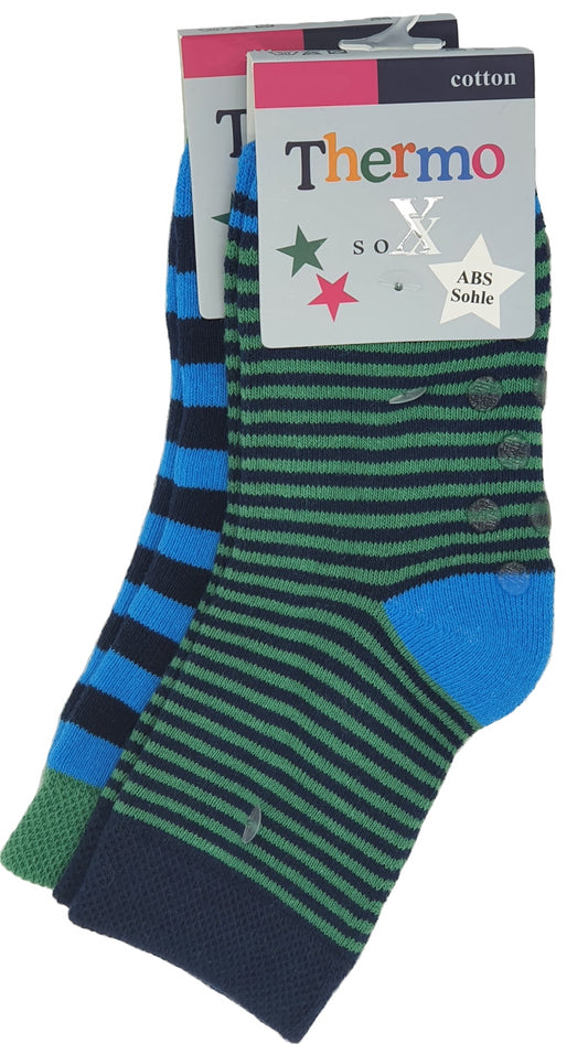 Chaussettes thermiques pour enfants intérieur en tissu éponge ABS 2 paires (54899)