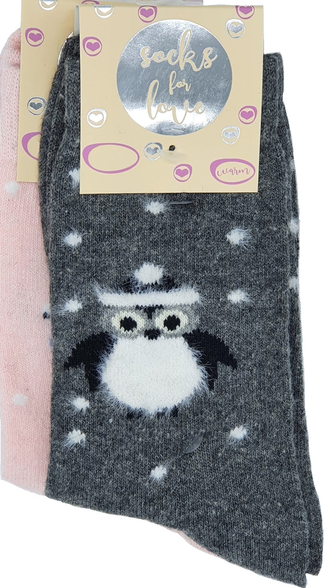 Chaussettes en laine pour femmes Hibou/Écureuil 2 paires (37723)