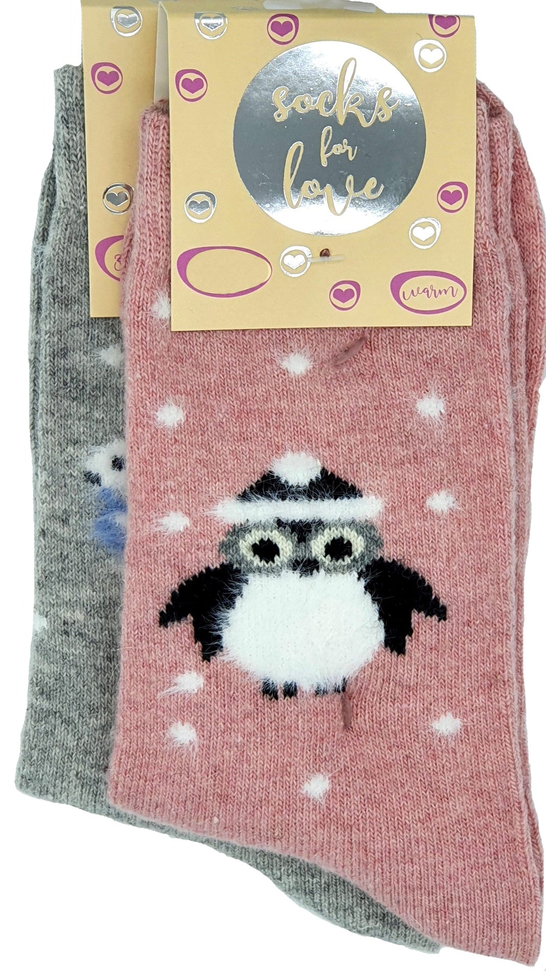 Chaussettes en laine pour femmes Hibou/Écureuil 2 paires (37723)