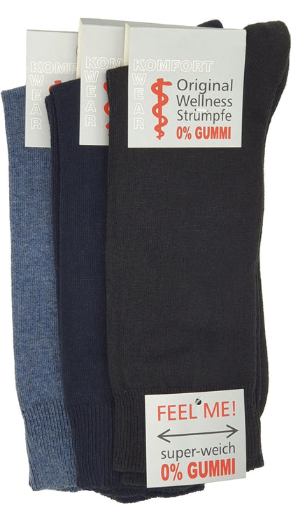 Chaussettes de santé XXL sans caoutchouc 3 paires jusqu'à la taille 58 (6162)