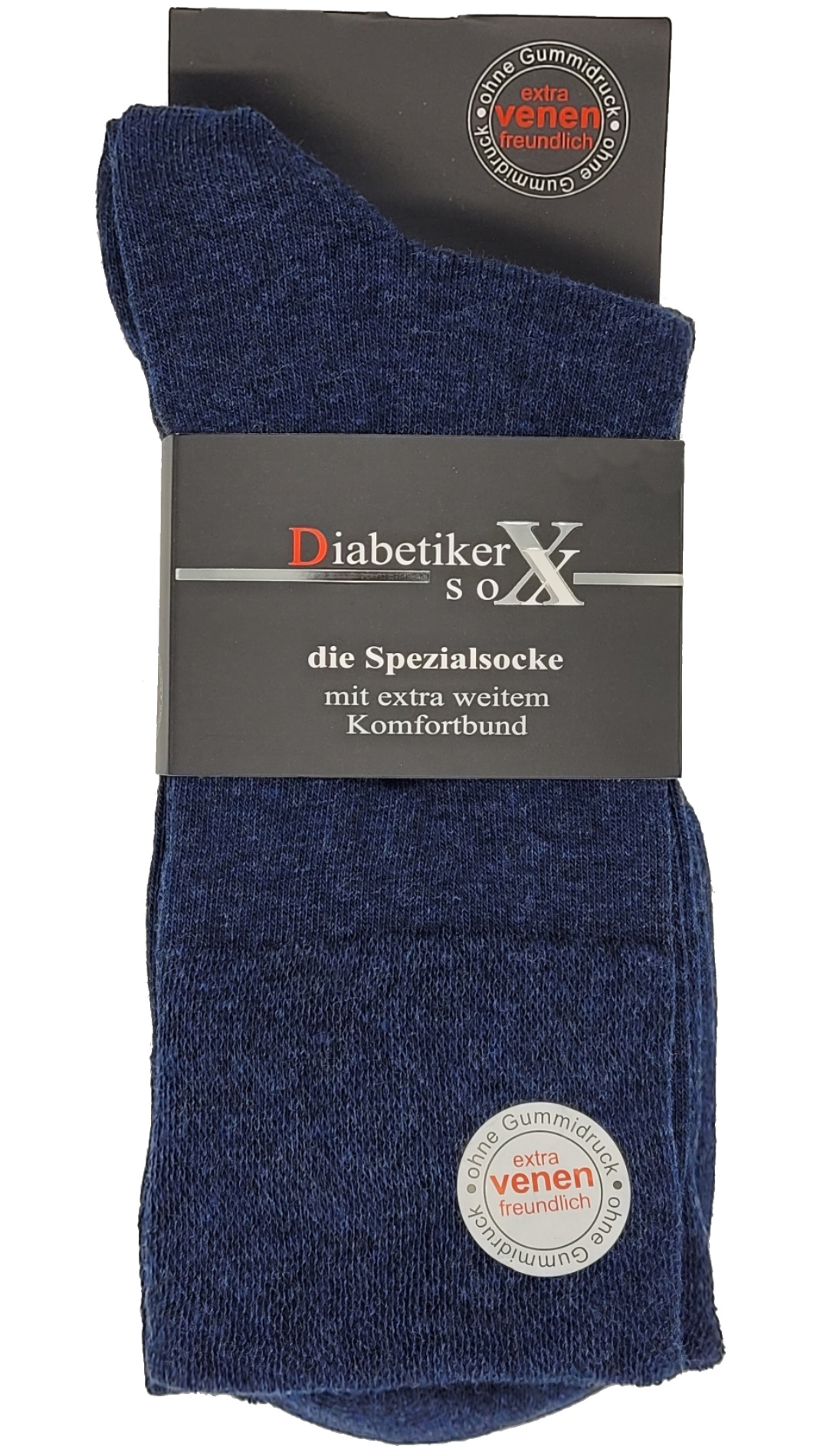 EXTRA – breites 97% 3 Diabetikersocken Paar Bund Baumwolle